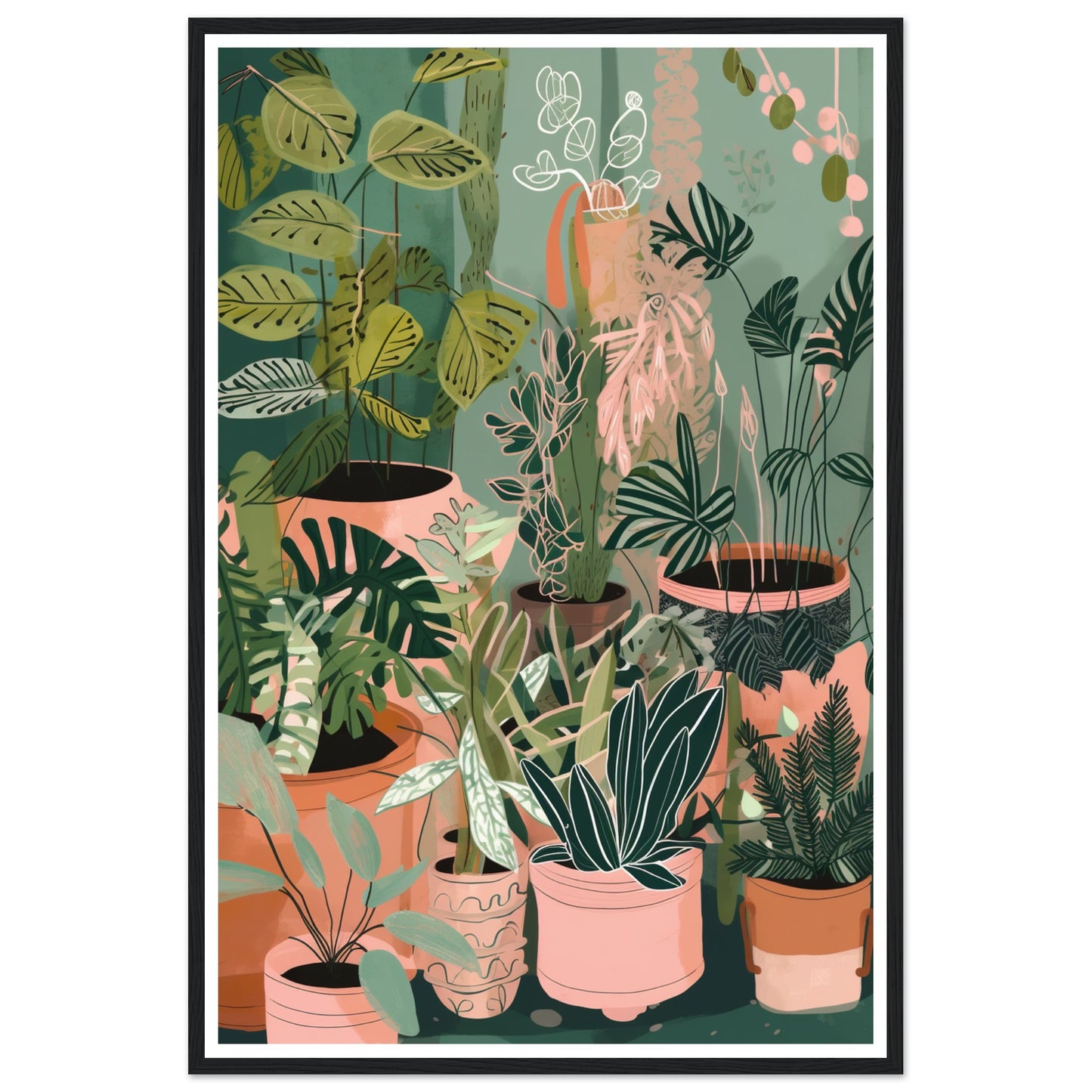Potted House Plant Party Wall Art Print