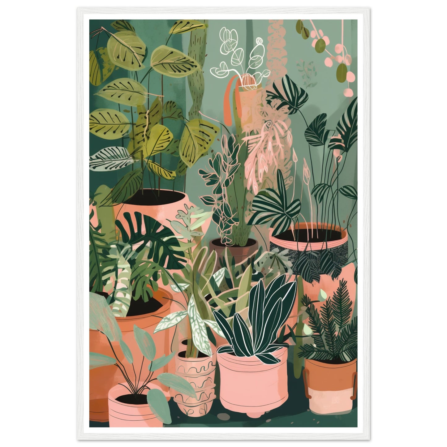 Potted House Plant Party Wall Art Print