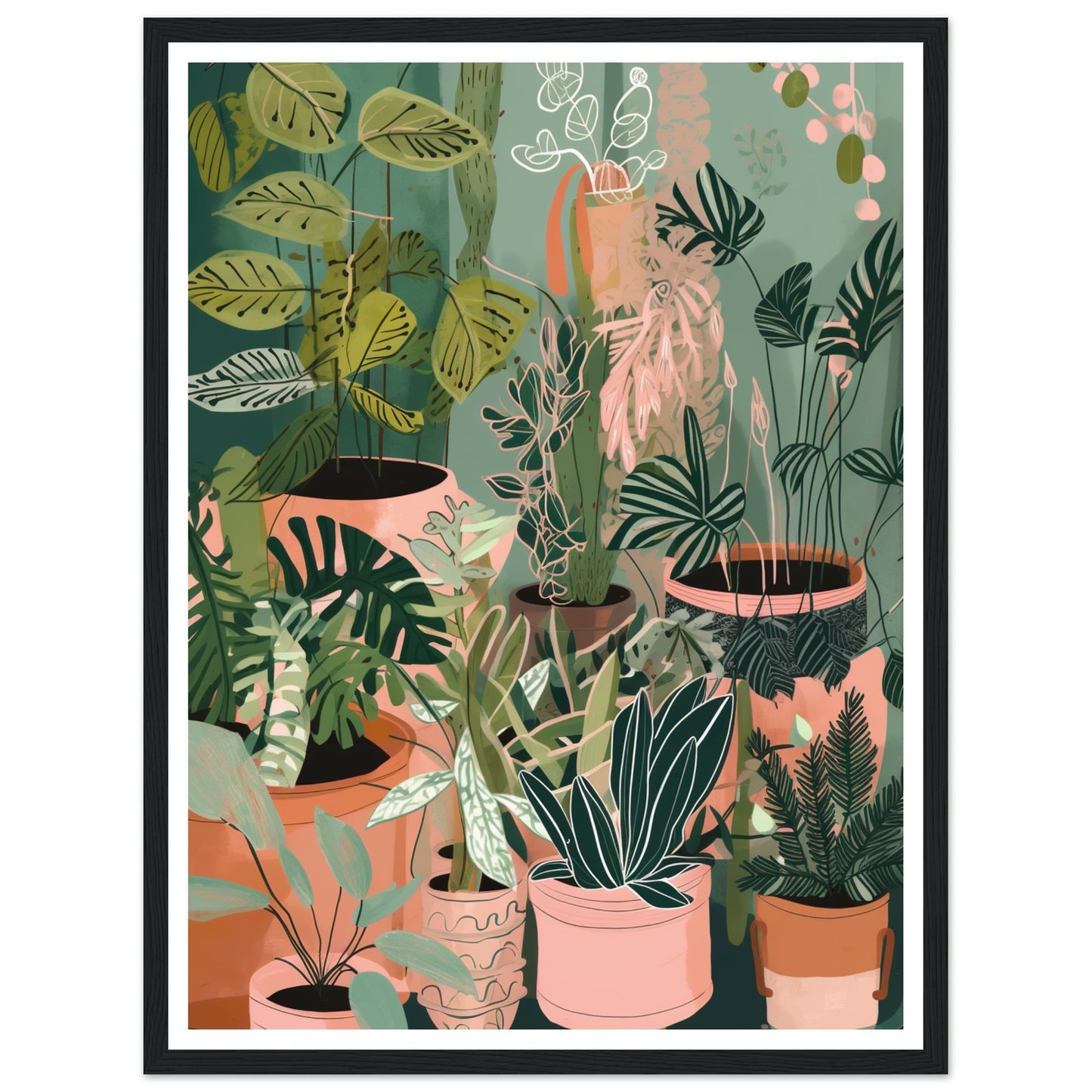Potted House Plant Party Wall Art Print