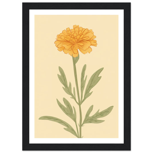 Marigold Flower Pastel Petals Wall Art Print