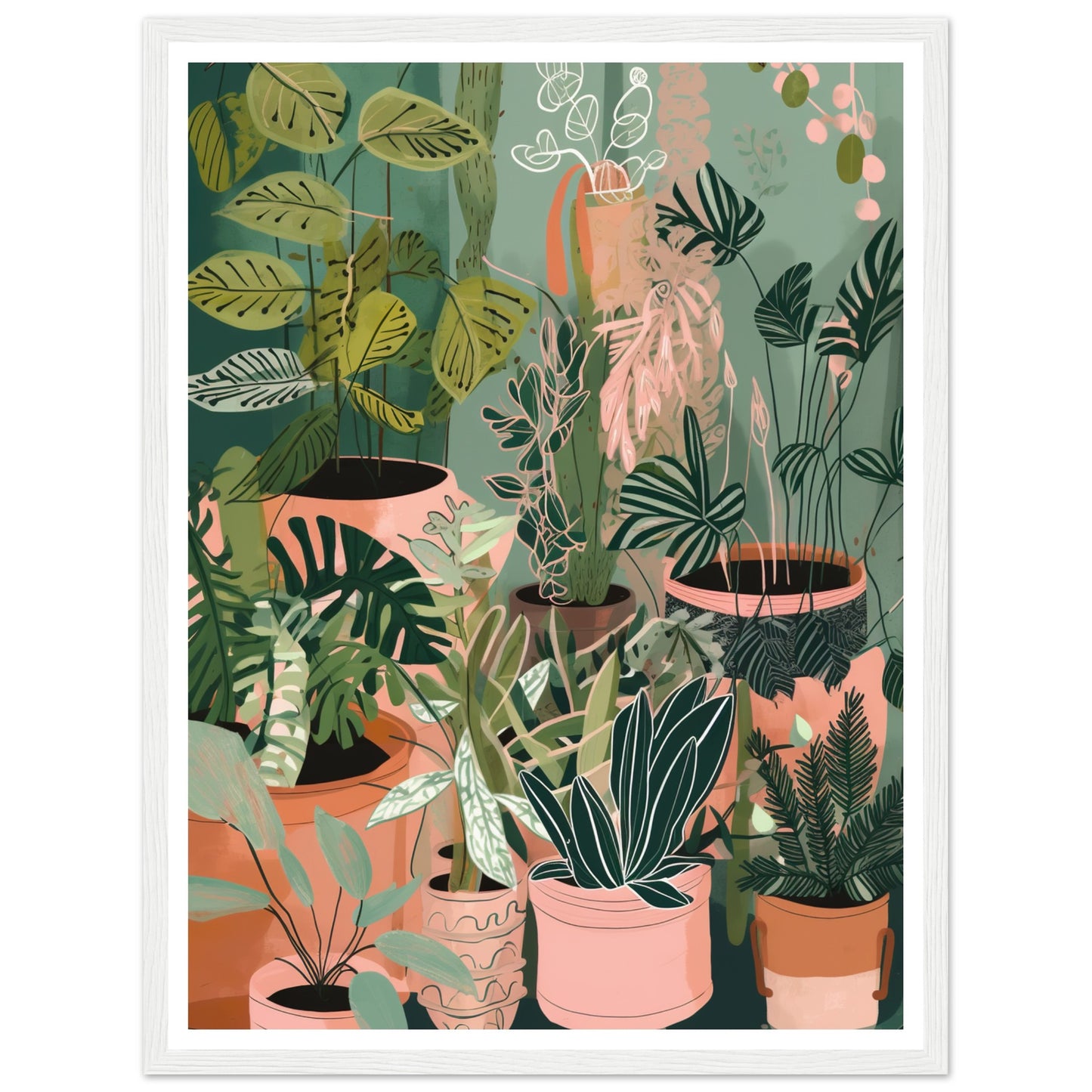 Potted House Plant Party Wall Art Print