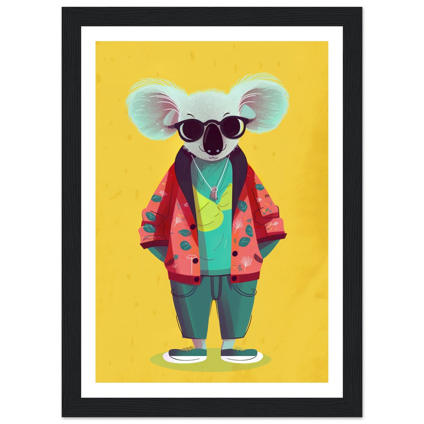 Trendy Koala Couture Illustration Wall Art Print