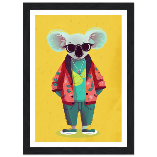 Trendy Koala Couture Illustration Wall Art Print