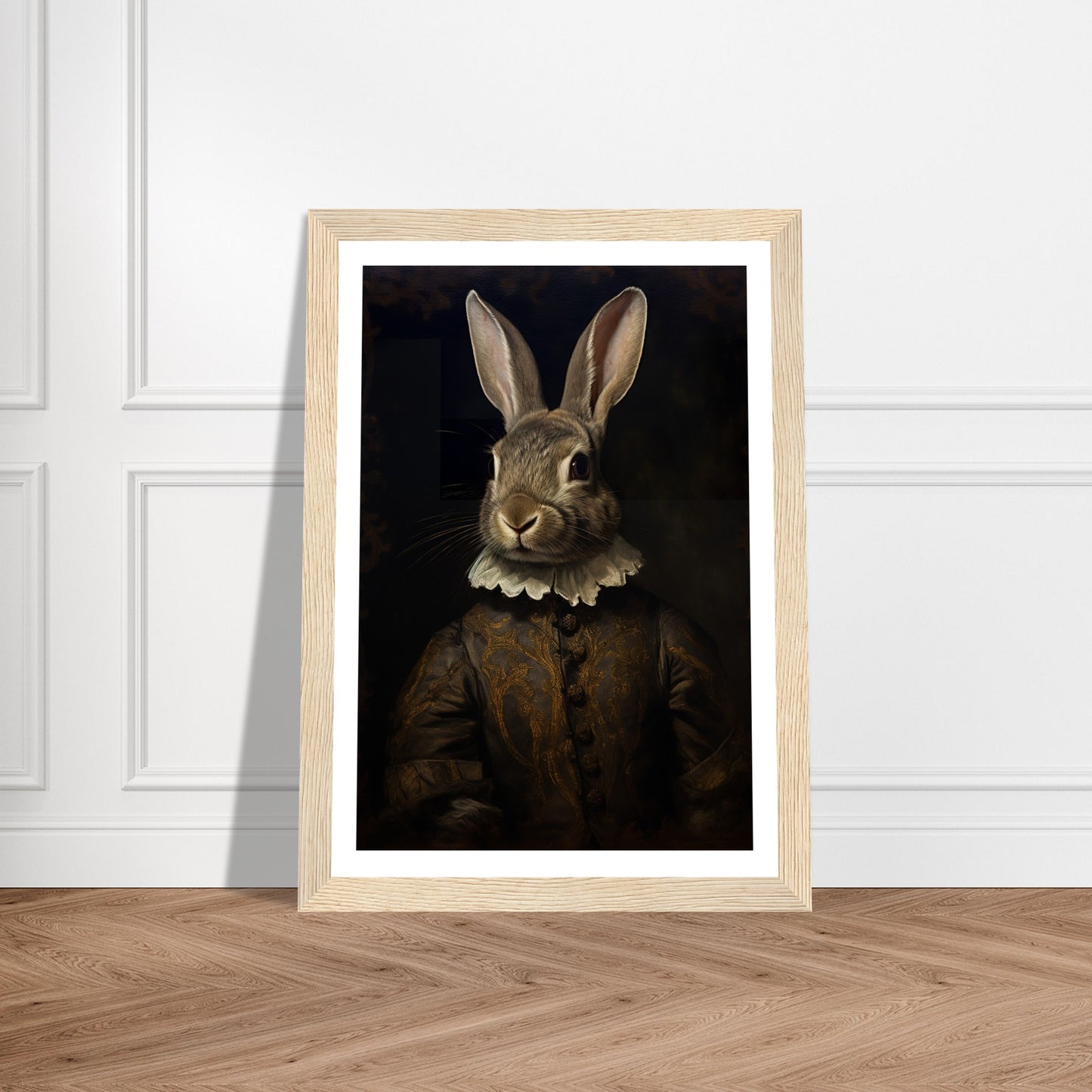 Vintage Tudor Rabbit Portraiture Wall Art Print