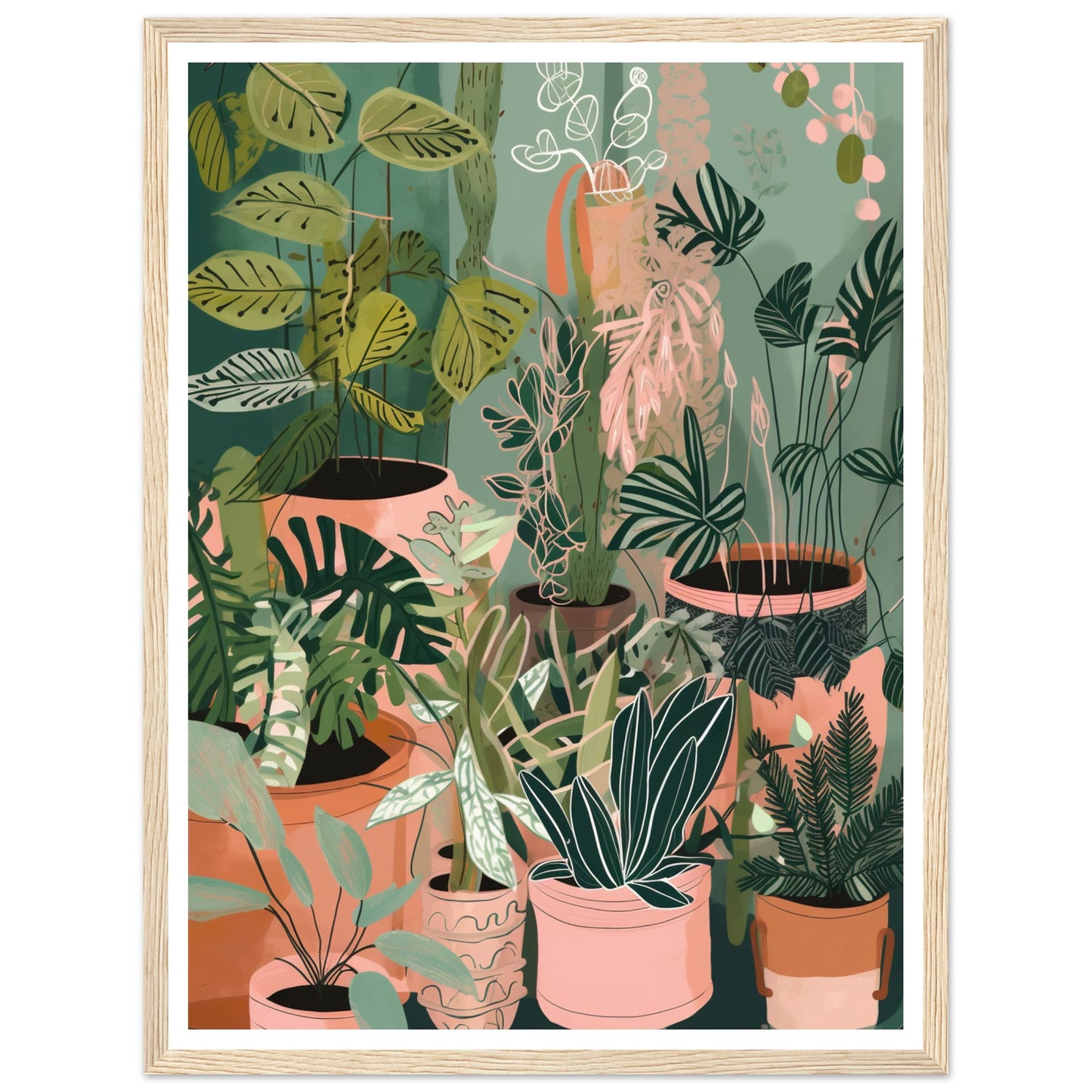 Potted House Plant Party Wall Art Print