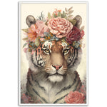 Load image into Gallery viewer, Tiger Queen Floral Regency Wall Art Print
