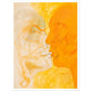 Couple Kissing Orange and Yellow Painting Wall Art Print