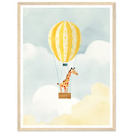 Load image into Gallery viewer, Giraffe Hot Air Balloon Sky Adventure Wall Art Print