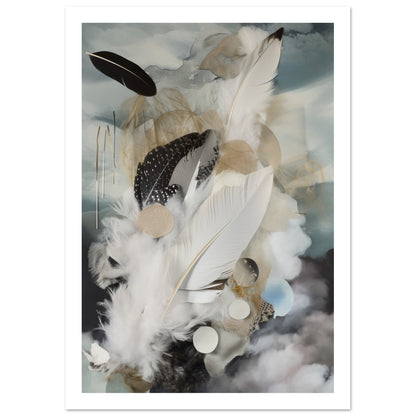 Calm Feathered Skies Abstract Feathers Wall Art Print