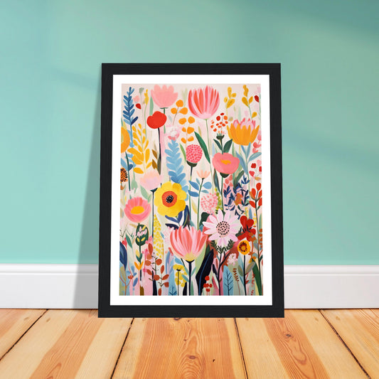 Playful Wild Flowers Bloom Wall Art Print