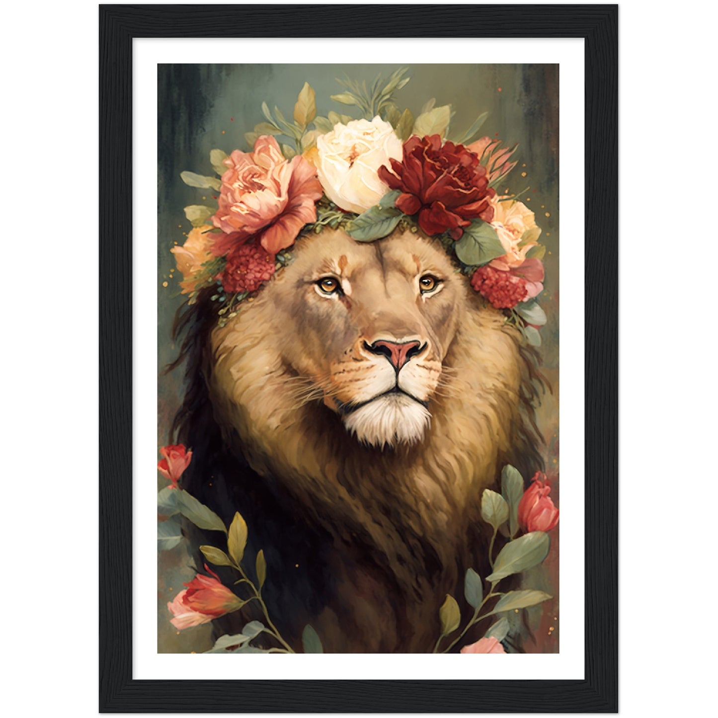 Regency Era Flower Crowned Majestic Lion