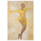 Rhythmic Whirling Ballet Painting in Yellow and Brown