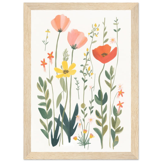 Blooming Garden Flowers Wall Art Print