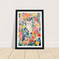 Whimsical Flower Garden Cats Wall Art Print