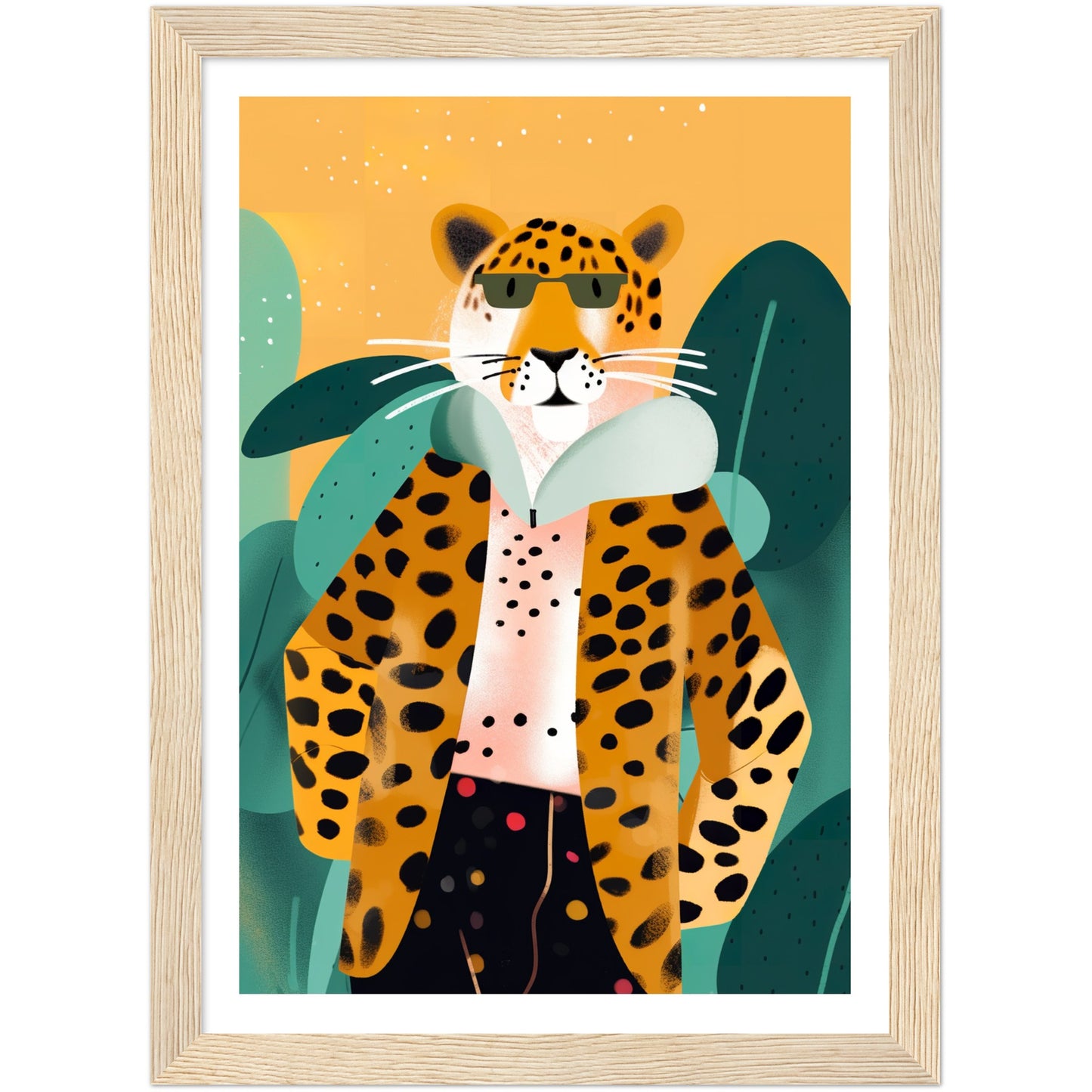 Trendy Leopard Chic Wall Art Print