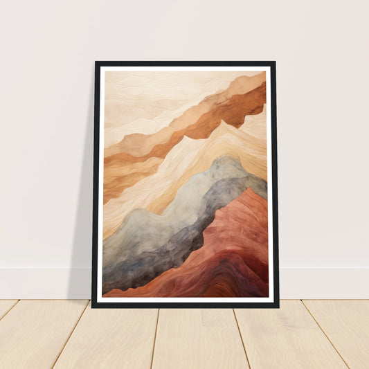 Abstract Mountain Earthly Tones Wall Art Print