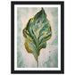 Fluid Melting Fiddle Leaf in Green and Gold Abstract Wall Art Print