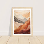 Load image into Gallery viewer, Tranquil Earthly Abstract Mountain Ranges Wall Art Print
