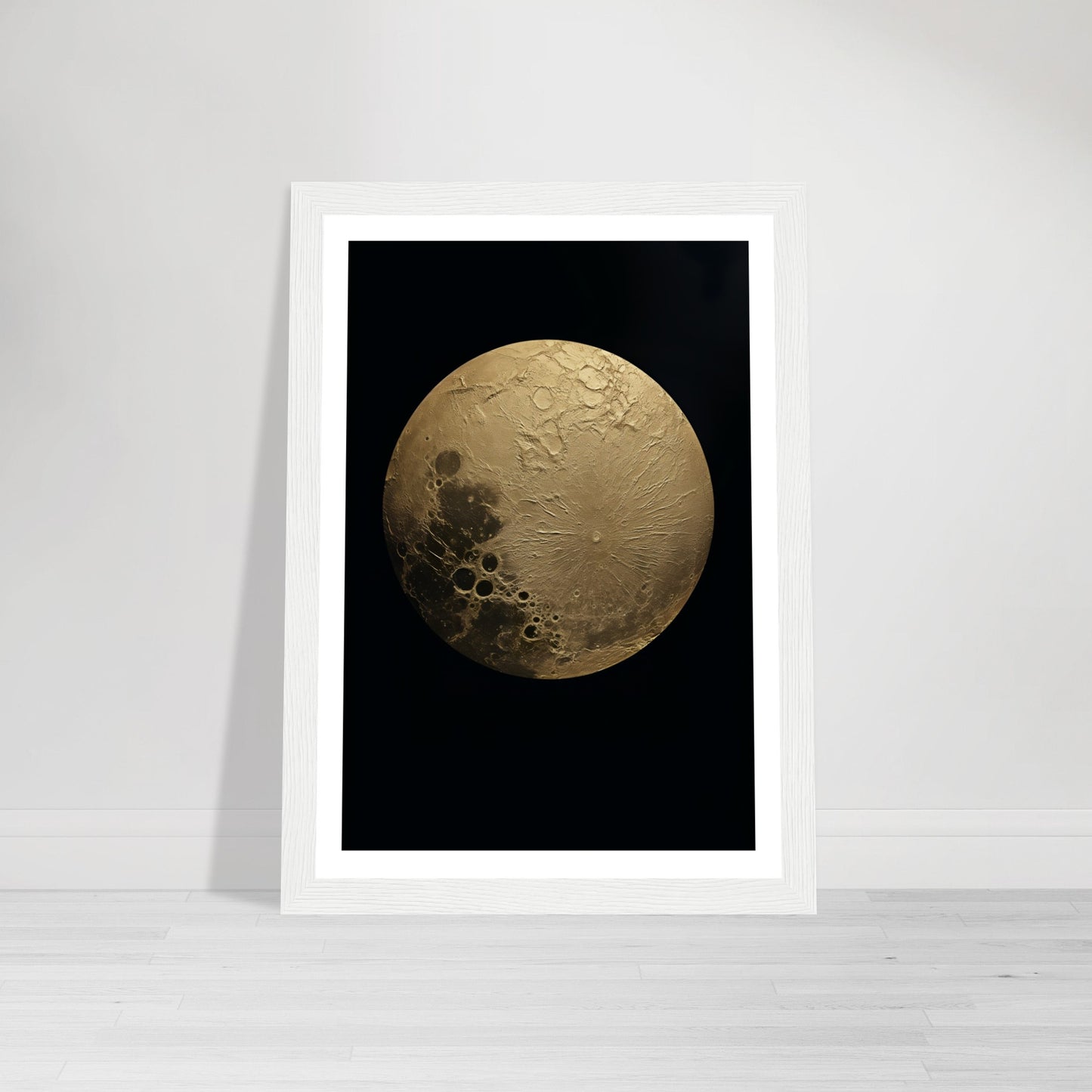 Full Moon Golden Textures Wall Art Print