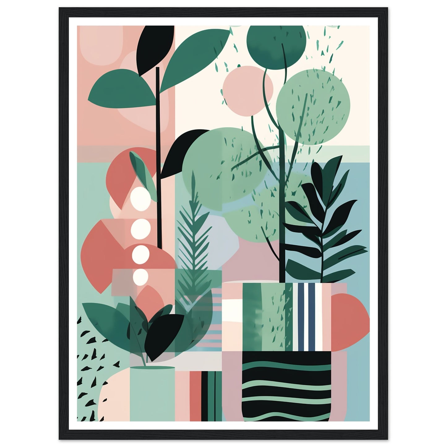 Plant Botanical Abstract Patterns Illustration Wall Art Print