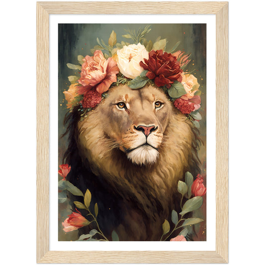 Regency Era Flower Crowned Majestic Lion