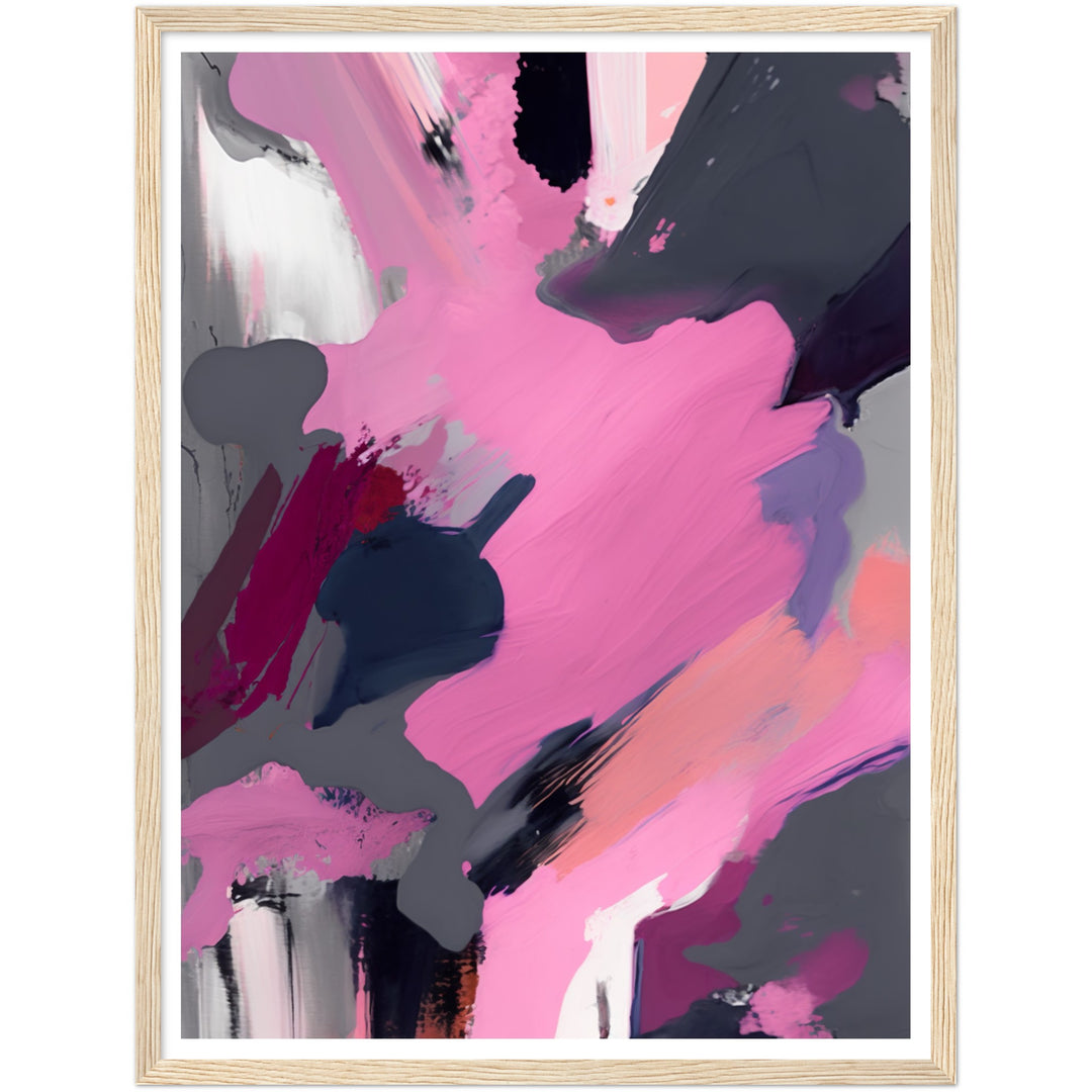 Nature's Emotive Pink Abstract Brushstrokes Wall Art Print