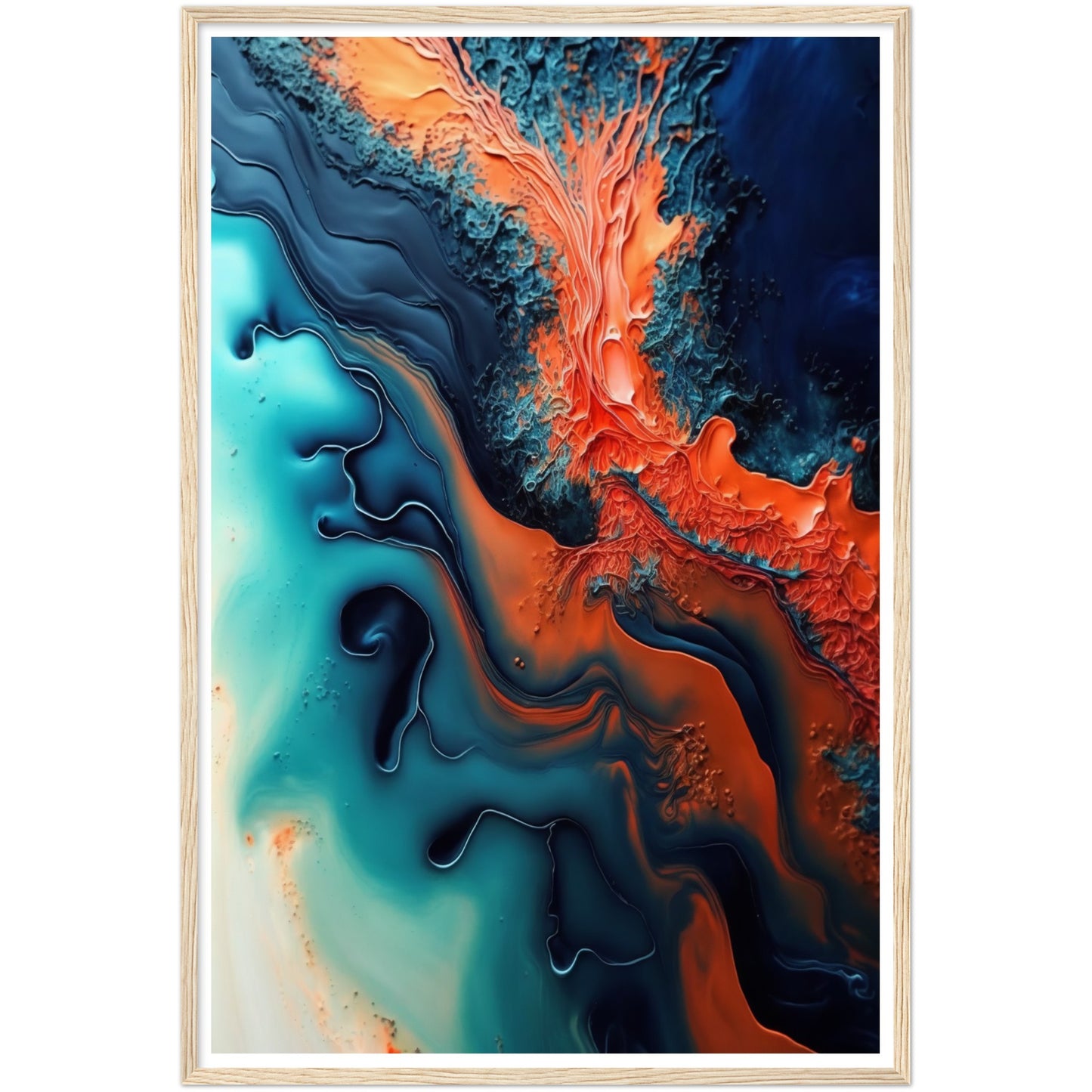 Oceanic Fusion Abstract Painting Wall Art Print