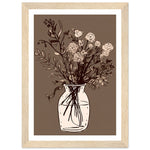 Load image into Gallery viewer, Minimalist Cottagepunk Flower Bouquet Sketch Wall Art Print