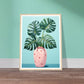 Symmetrical Monstera Plant Illustration Wall Art Print