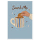 Biscuit dunking into a striped mug art print, unframed, 60x90 cm