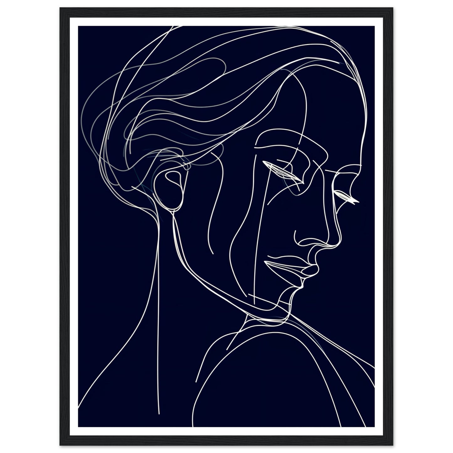 Graceful Contours - Minimalist Woman Portrait Wall Art Print