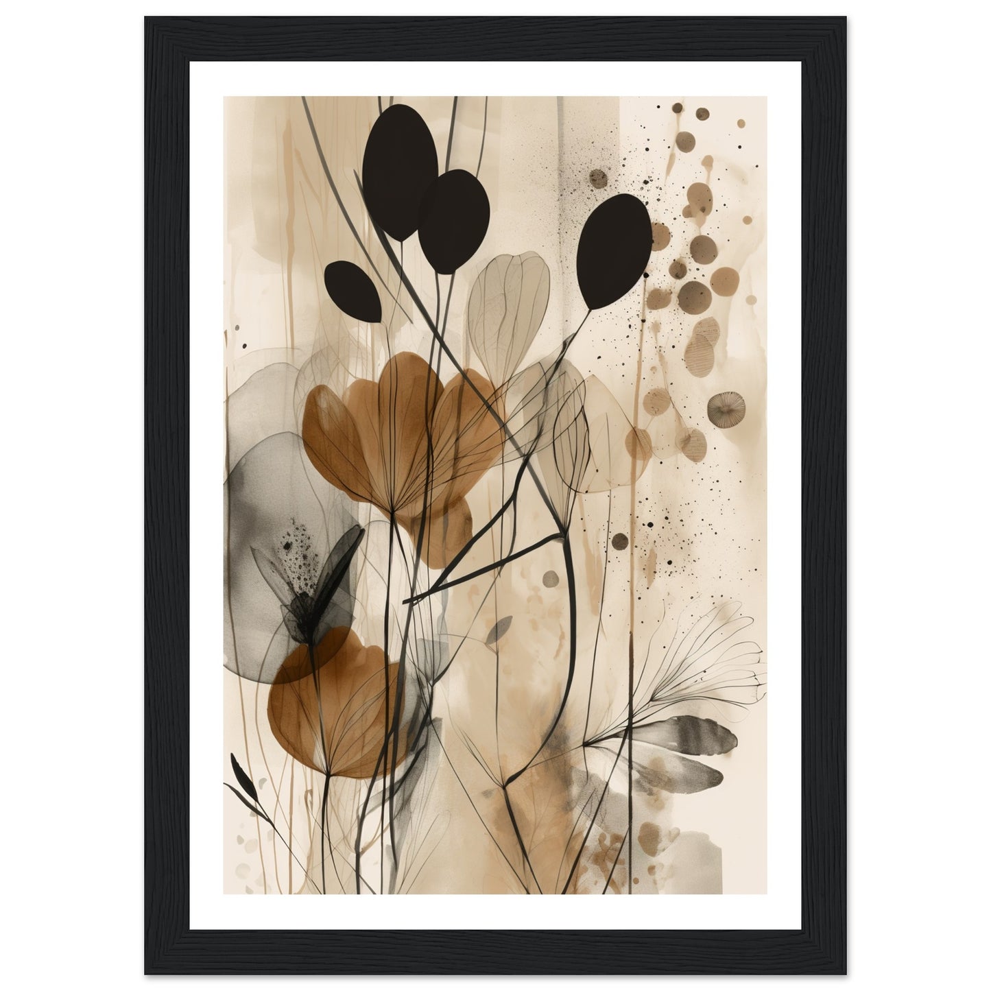 Earthly Abstract Plant Patterns Collage Wall Art Print