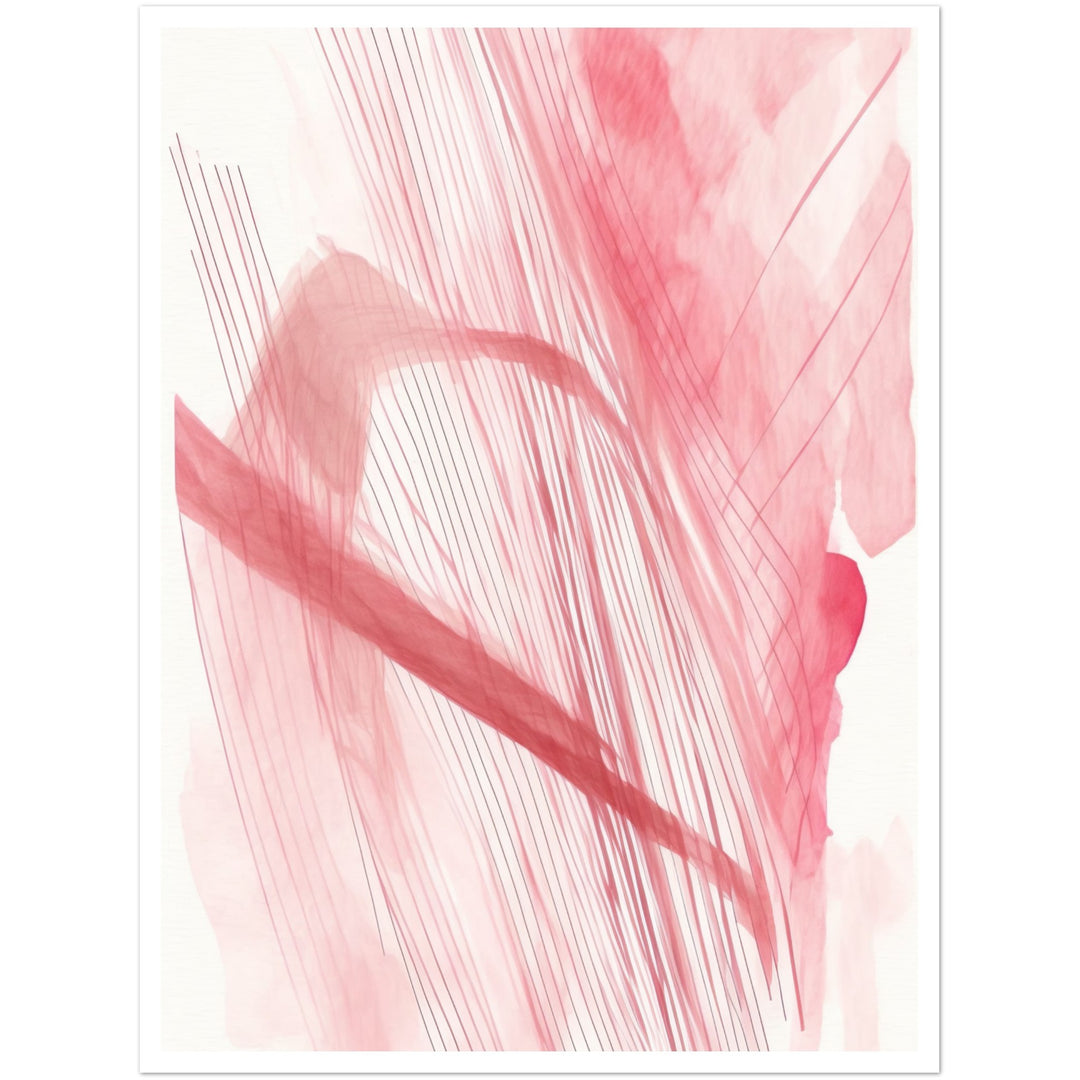 Blushing Pink Brushstrokes Minimalist Wall Art Print