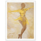 Rhythmic Whirling Ballet Painting in Yellow and Brown