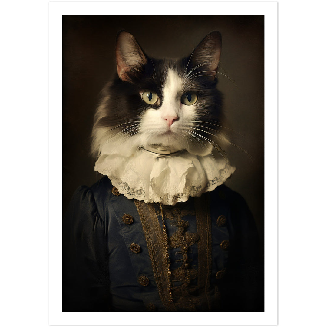 Vintage Tudor-Era Ragdoll Cat Portraiture Wall Art Print