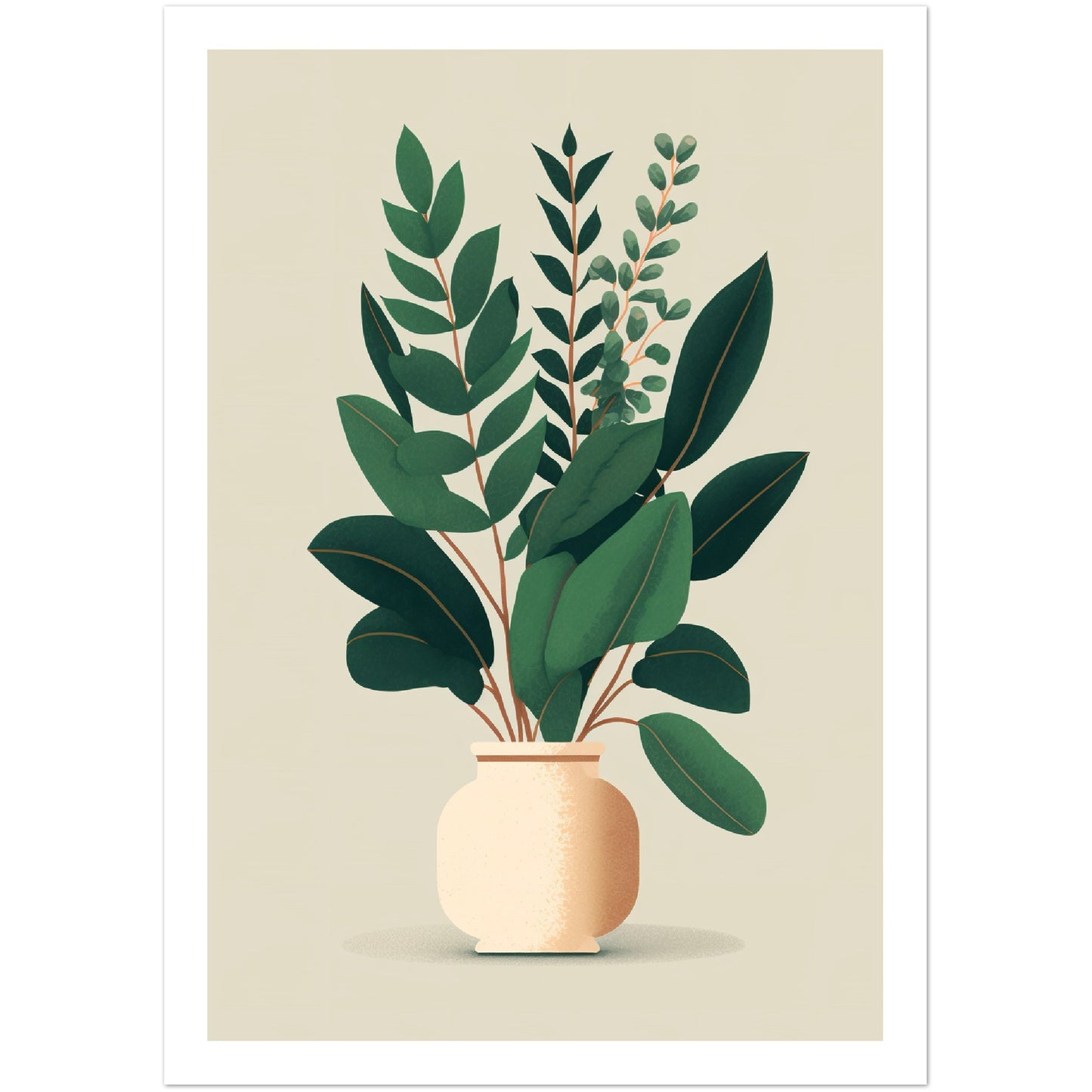 ZZ Plant Vase Wall Art Print