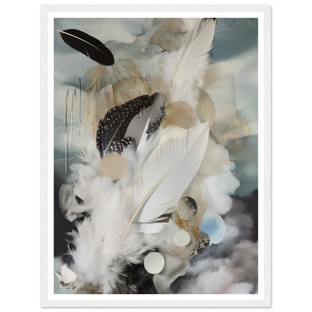 Calm Feathered Skies Abstract Feathers Wall Art Print