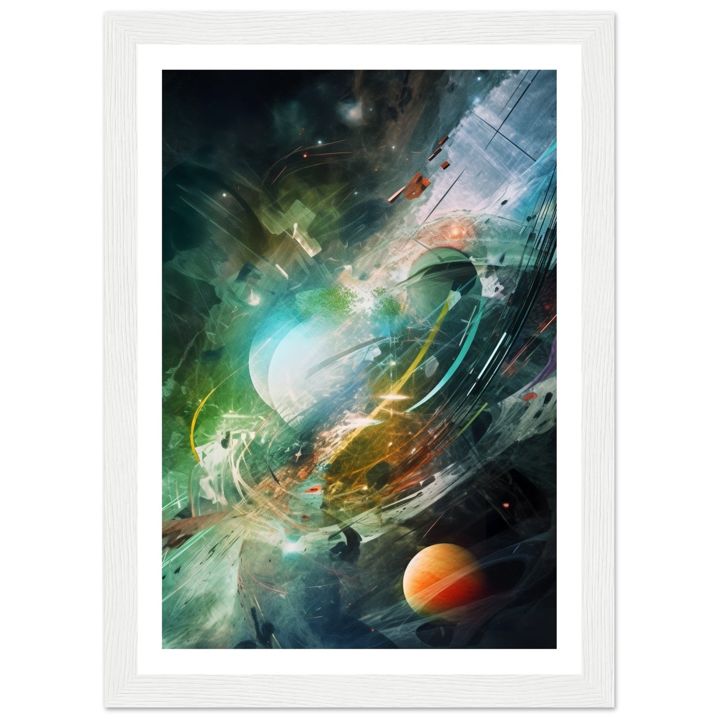 Otherworldly Celestial Abstract Collage Wall Art Print