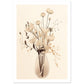 Minimalist Flower Bouquet in Earth Tones Wall Art Print