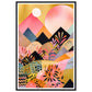 Lush Pink Zig Zag Mountain Peaks Wall Art Print