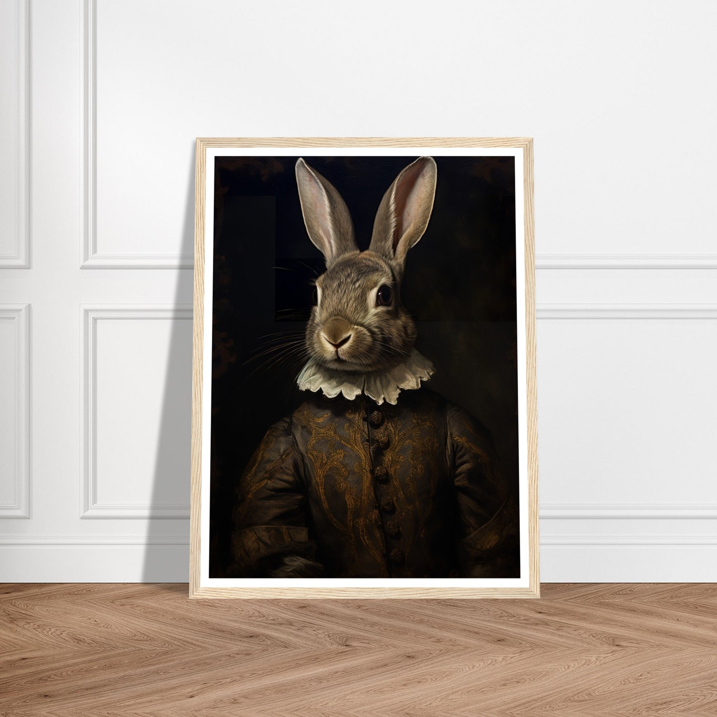 Vintage Tudor Rabbit Portraiture Wall Art Print