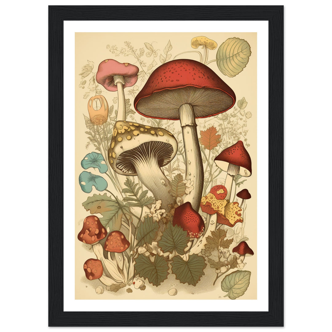 Whimsical Fungi - Vintage Botanical Wall Art Print