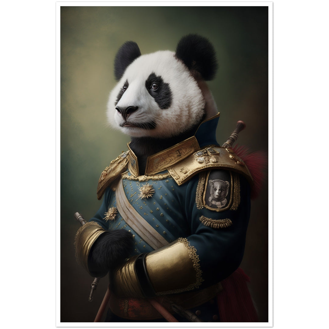 Panda Army General Portraiture Wall Art Print