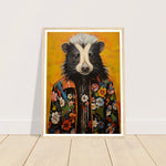 Load image into Gallery viewer, Groovy Hippy Skunk in Flower Power Jacket Wall Art Print