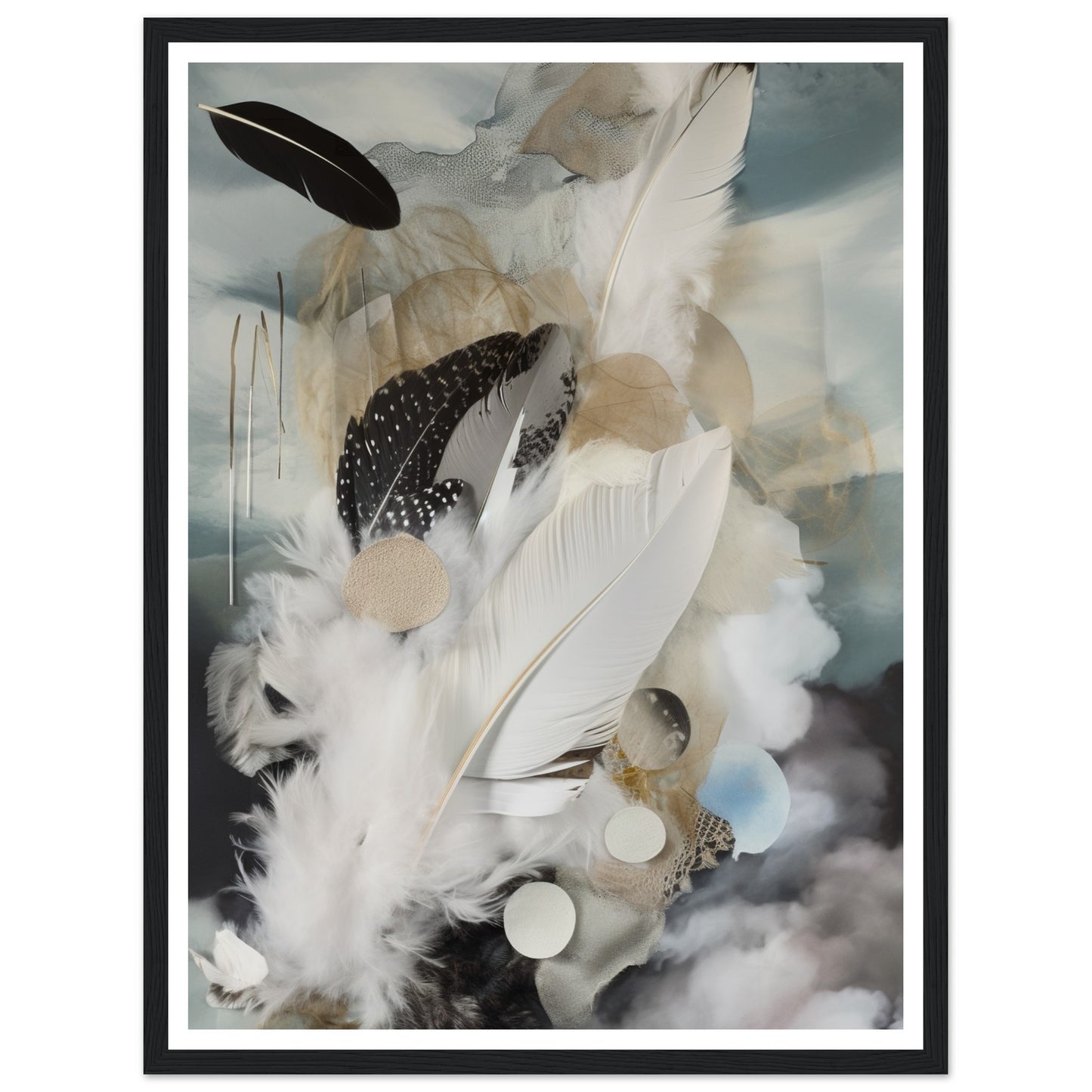 Calm Feathered Skies Abstract Feathers Wall Art Print