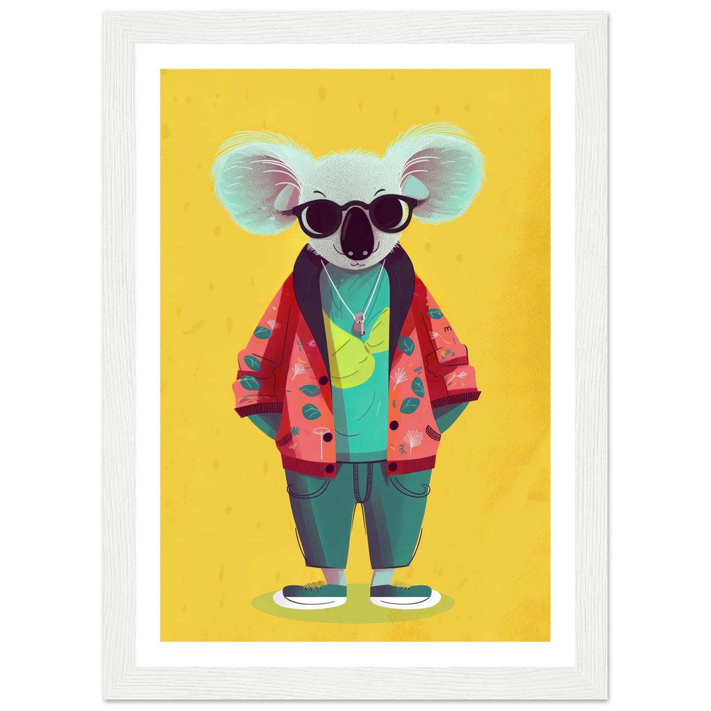 Trendy Koala Couture Illustration Wall Art Print