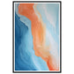 Melted Streams of Orange and Blue Abstract Painting Wall Art Print