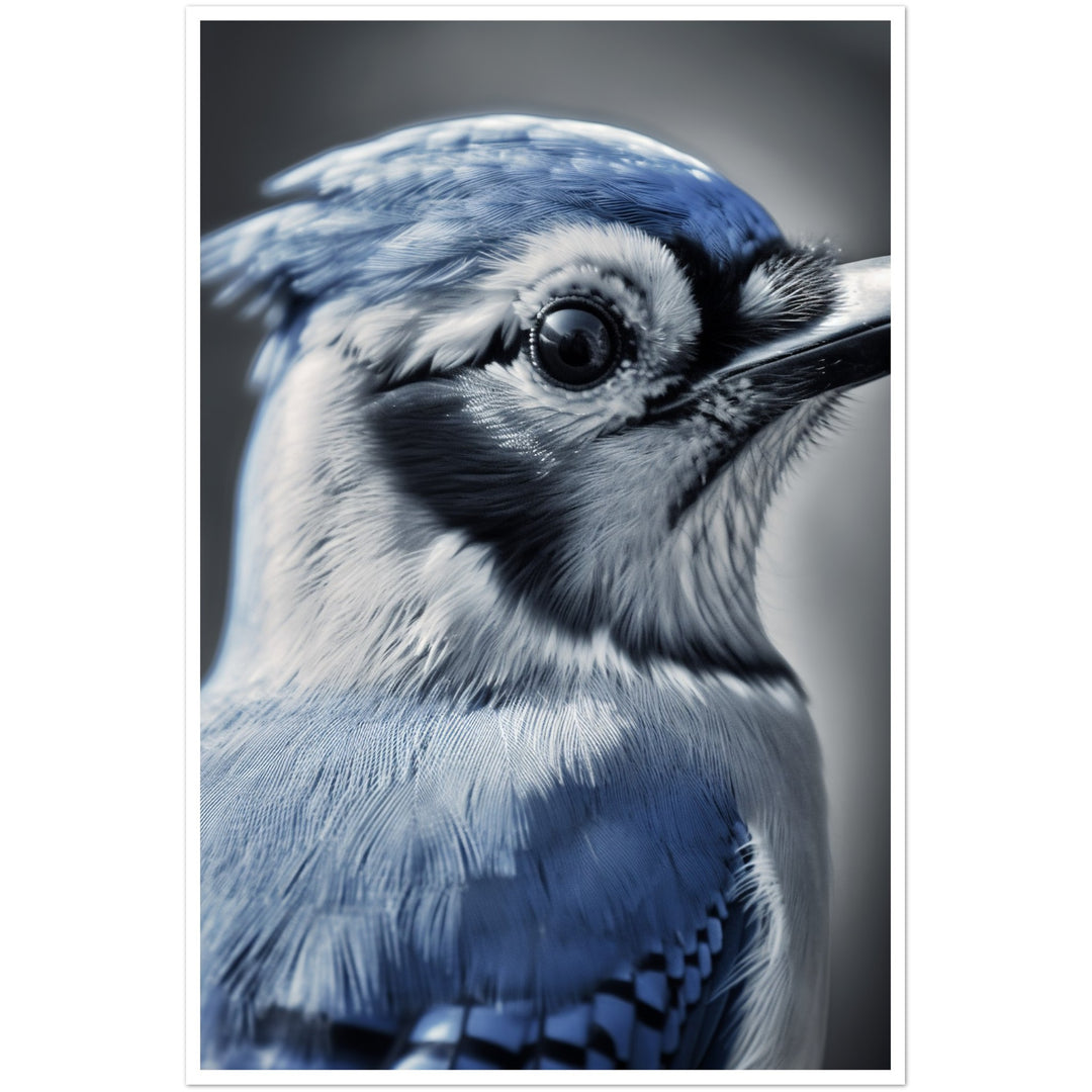 Blue Jay's Intense Gaze Bird Photograph Wall Art Print