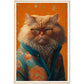 Floral Persian Cat Portraiture Wall Art Print