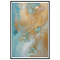 Melted Waves of Blue and Bronze Shimmer Abstract Painting Wall Art Print